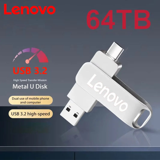 Lenovo 2TB OTG USB 3.0 Pendrive | Metal Body Portable SSD for Laptops