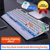 K100 Mechanical Gaming Keyboard – 104 Keys RGB Backlit USB Wired Keyboard with Wrist Rest & Phone Holder