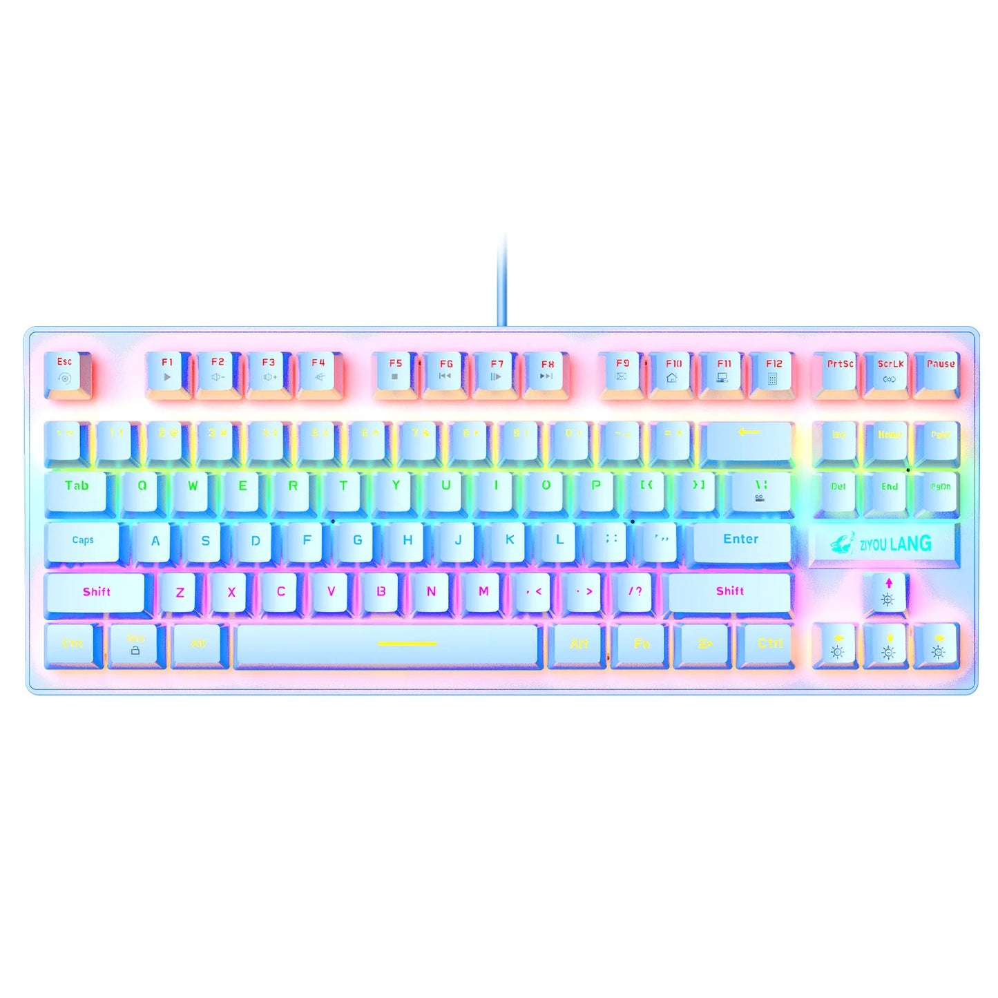 K2 Punk Mechanical Keyboard 87 Keys – Compact TKL Gaming & Office Keyboard for Laptop & Desktop