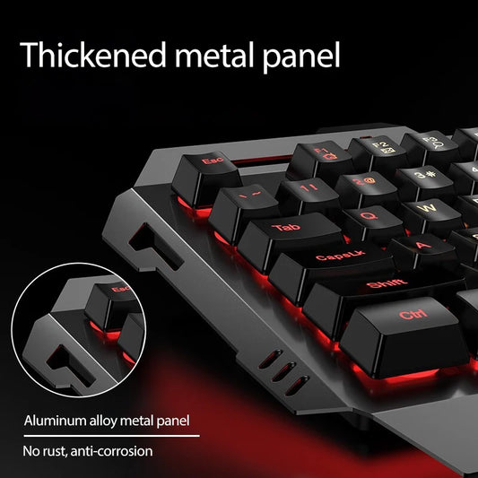 EWEADN Wired Silent Gaming Keyboard – 104 Keys, LED & Knob 🎮