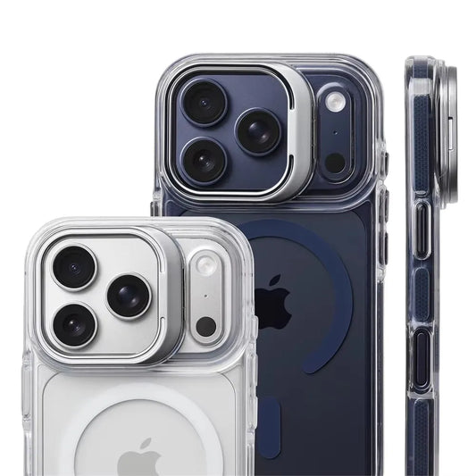 Luxury Magnetic Shockproof Clear Case for iPhone 17/16/15/14/13/12 Pro Max Plus – MagSafe Compatible with Lens Protection & Kickstand