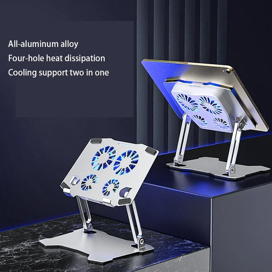 X16 Foldable Cooling Stand with 4 Fans – Aluminum Adjustable Bracket ❄️