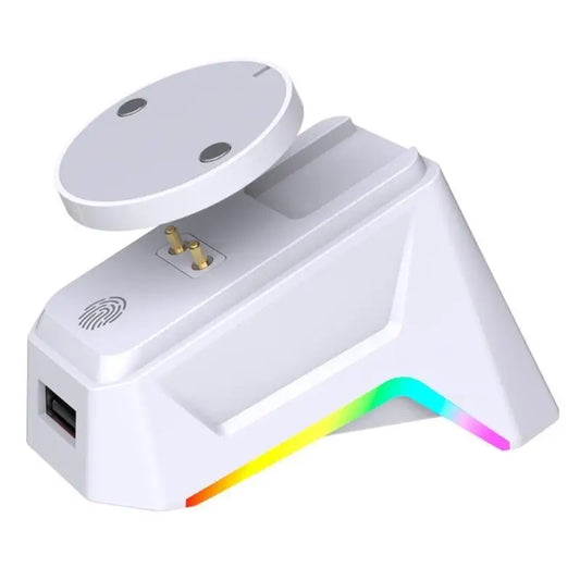31BA ABS Magnetic Mouse Charging Dock – Secure Attachment Desktop Charging Stand, Aesthetic Wireless Mouse Charger