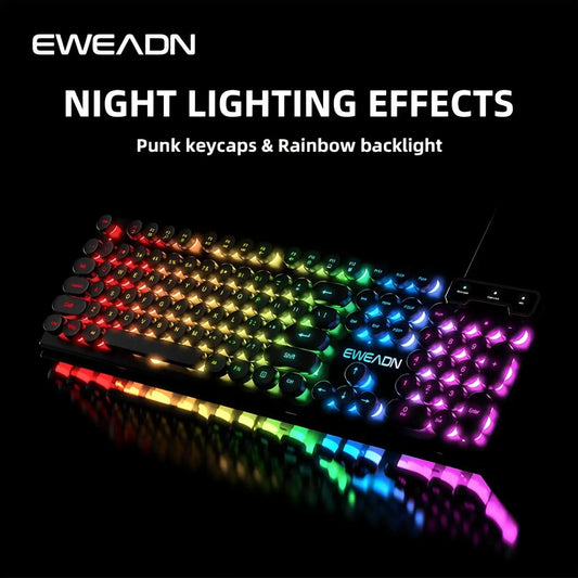⌨️ EWEADN GX330 Gaming Keyboard | 104 Keys | RGB Backlit