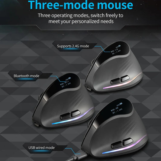Lefon F35 Ergonomic Vertical Wireless Mouse – Rechargeable 2.4G for PC & Mac