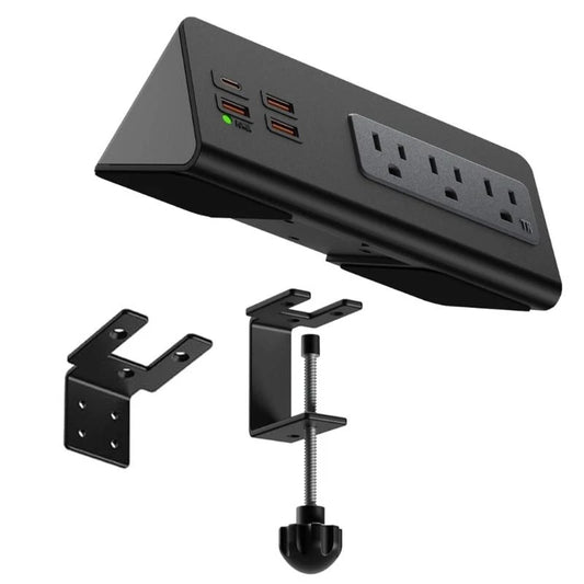abletop Surge Protector with USB-C & 3 AC Outlets – Desk Edge Mount Power Strip for smart Office