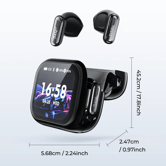 HTC NE68 Wireless Bluetooth Earbuds with HD Audio, 30-Hour Battery & Multi-Language Support