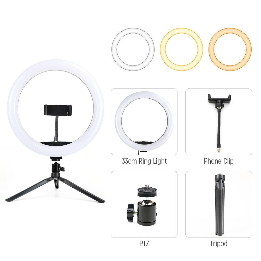 10-Inch LED Selfie Ring Light with Tripod & Phone Holder – Dimmable Photography Lighting for TikTok, YouTube & Live Streaming