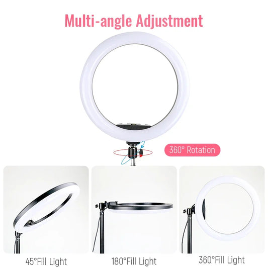 10-Inch LED Selfie Ring Light with Tripod & Phone Holder – Dimmable Photography Lighting for TikTok, YouTube & Live Streaming