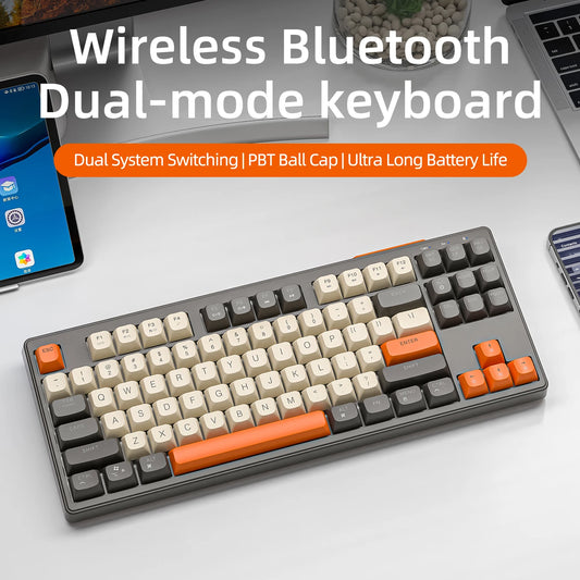 M87 Dual-Mode Wireless Gaming Keyboard – 87 Keys RGB Bluetooth Mechanical Feel 🎮