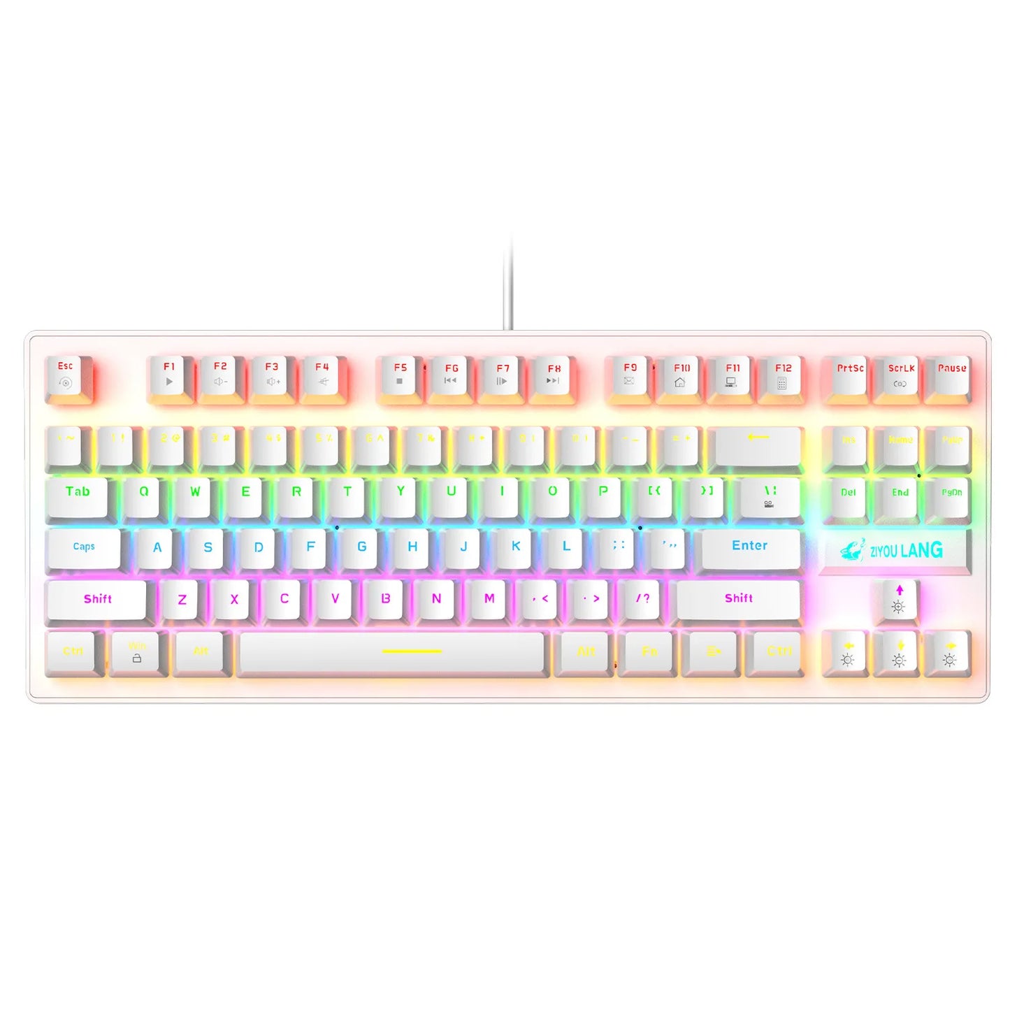 K2 Punk Mechanical Keyboard 87 Keys – Compact TKL Gaming & Office Keyboard for Laptop & Desktop