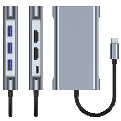 USB-C Docking Station 7-in-1 Hub with HDMI, VGA, USB 3.0, SD Card Reader, RJ45 Ethernet & PD Fast Charging