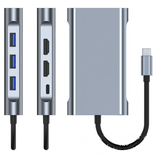 USB-C Docking Station 7-in-1 Hub with HDMI, VGA, USB 3.0, SD Card Reader, RJ45 Ethernet & PD Fast Charging
