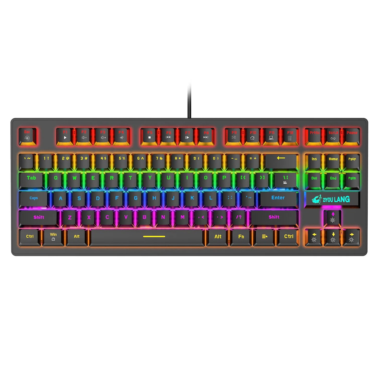 K2 Punk Mechanical Keyboard 87 Keys – Compact TKL Gaming & Office Keyboard for Laptop & Desktop
