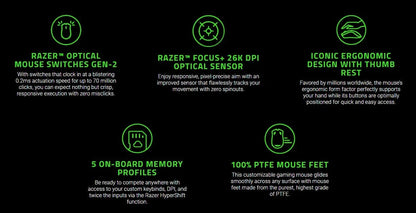 Razer Basilisk V3 Gaming Mouse – 26,000 DPI Optical Sensor, Customizable RGB Chroma, E-Sports Performance Mous