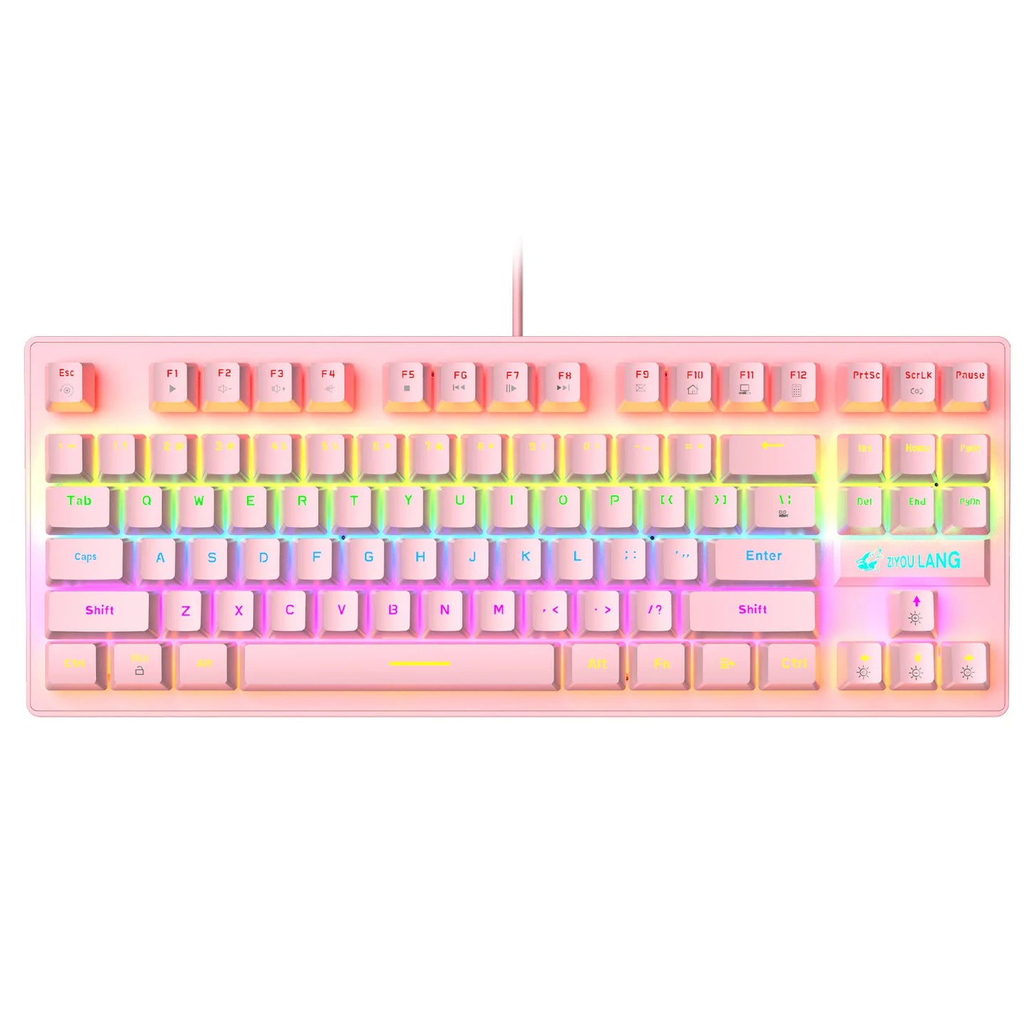 K2 Punk Mechanical Keyboard 87 Keys – Compact TKL Gaming & Office Keyboard for Laptop & Desktop