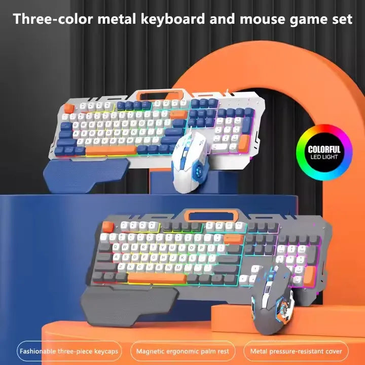 Best Gaming RGB Backlit Keyboard and Mouse Combo – Metal Wired Gaming Set for Desktop, Laptop & Office Use