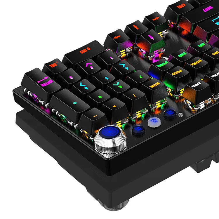 True Mechanical Gaming Keyboard with Hot-Swappable Switches – RGB Backlit, Waterproof, Wired USB (Blue/Black Switch Options)