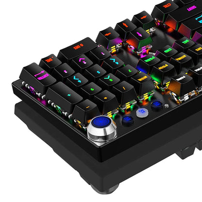 True Mechanical Gaming Keyboard with Hot-Swappable Switches – RGB Backlit, Waterproof, Wired USB (Blue/Black Switch Options)