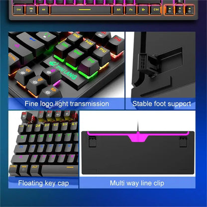 K2 Punk Mechanical Keyboard 87 Keys – Compact TKL Gaming & Office Keyboard for Laptop & Desktop