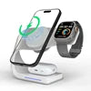 2025 3-in-1 Magnetic Wireless Charger Stand with Cooling Fan – 15W Fast Charging Aluminum Alloy Dock with LED Indicator