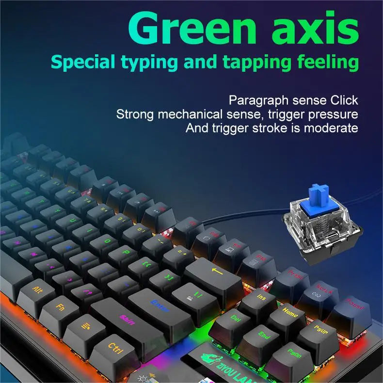 K2 Punk Mechanical Keyboard 87 Keys – Compact TKL Gaming & Office Keyboard for Laptop & Desktop