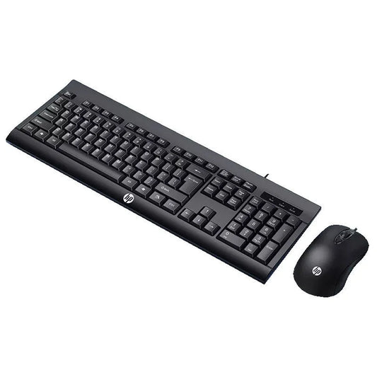 HP KM100 Wired Keyboard & Mouse Combo | USB Plug & Play | Lightweight | Silent Typing | Full-Size Keyboard | Office & Gaming Set