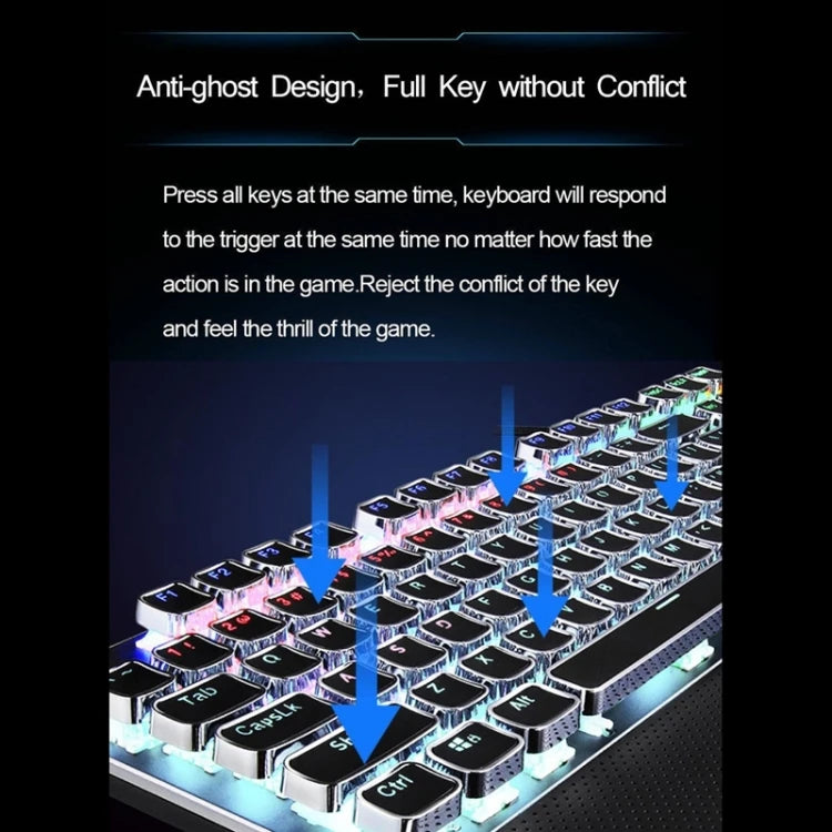 AULA F2088 Wired Mechanical Gaming Keyboard – 108 Keys, Blue Switch, RGB Backlit, USB Full-Size Metal Panel (English Layout)