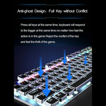 AULA F2088 Wired Mechanical Gaming Keyboard – 108 Keys, Blue Switch, RGB Backlit, USB Full-Size Metal Panel (English Layout)