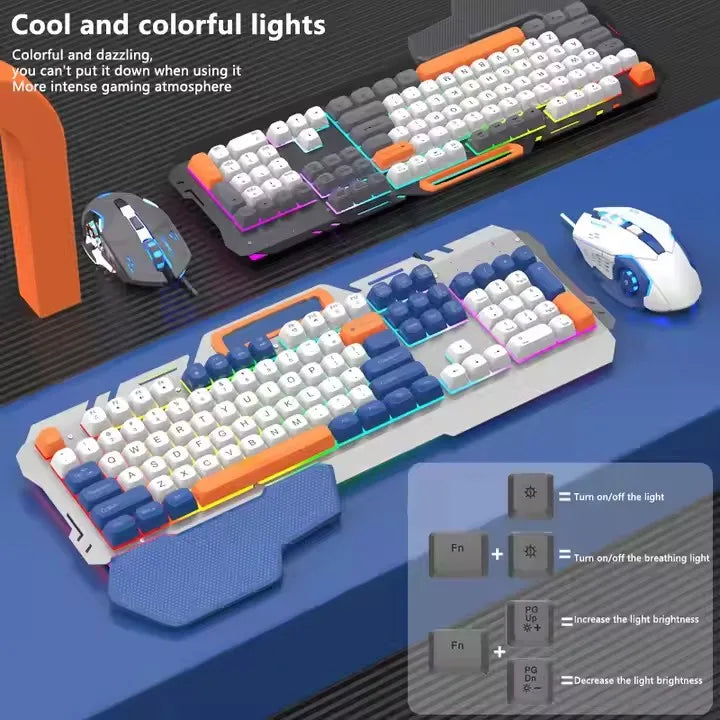 Best Gaming RGB Backlit Keyboard and Mouse Combo – Metal Wired Gaming Set for Desktop, Laptop & Office Use