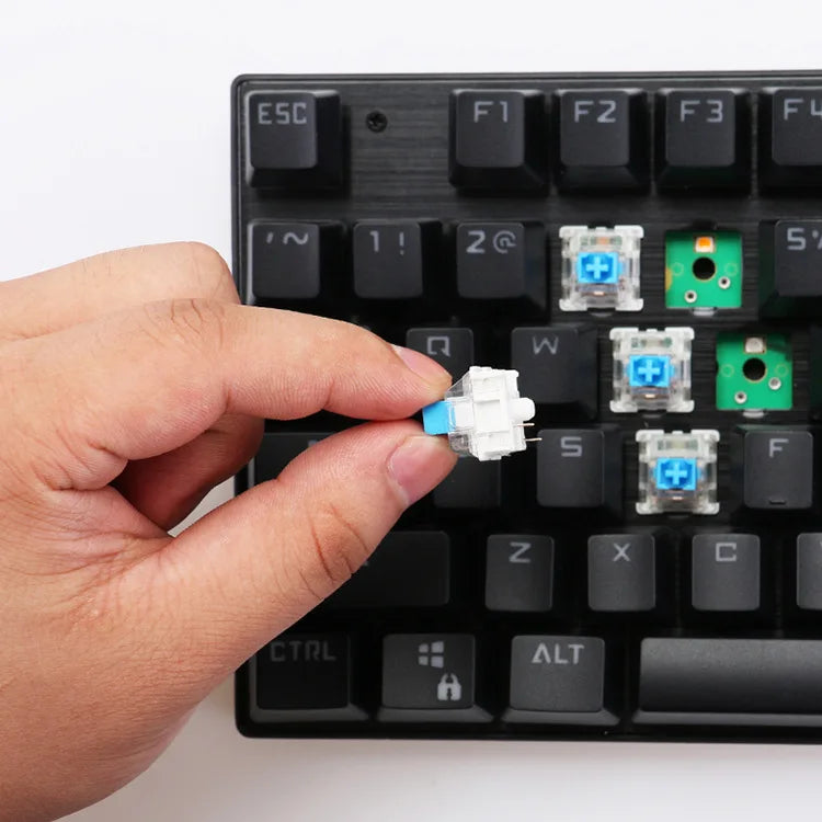 True Mechanical Gaming Keyboard with Hot-Swappable Switches – RGB Backlit, Waterproof, Wired USB (Blue/Black Switch Options)