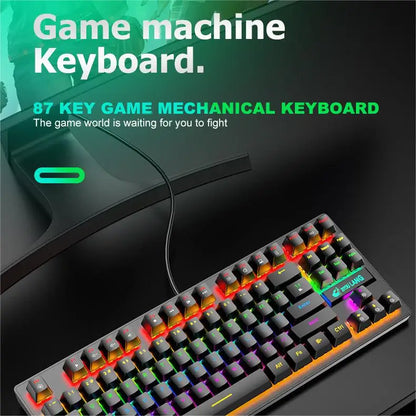 K2 Punk Mechanical Keyboard 87 Keys – Compact TKL Gaming & Office Keyboard for Laptop & Desktop
