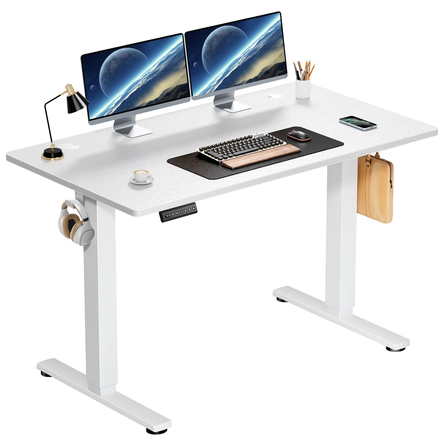 JHK Electric Standing Desk 40x24 Inch – Height Adjustable Sit-Stand Computer Desk, Ergonomic Workstation for smart Office