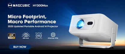 📽️ Magcubic HY300 Pro Smart Projector | 8K Support, WiFi 6, Android 14, 290 ANSI Portable Home Cinema 🎬