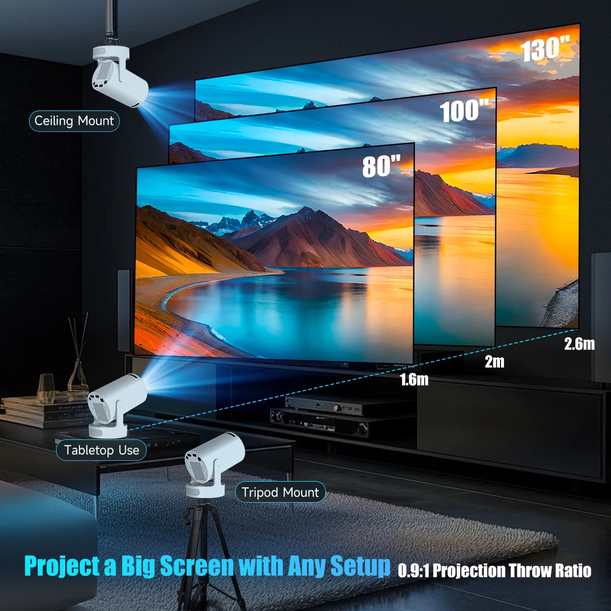 📽️ Magcubic HY300 Pro Smart Projector | 8K Support, WiFi 6, Android 14, 290 ANSI Portable Home Cinema 🎬