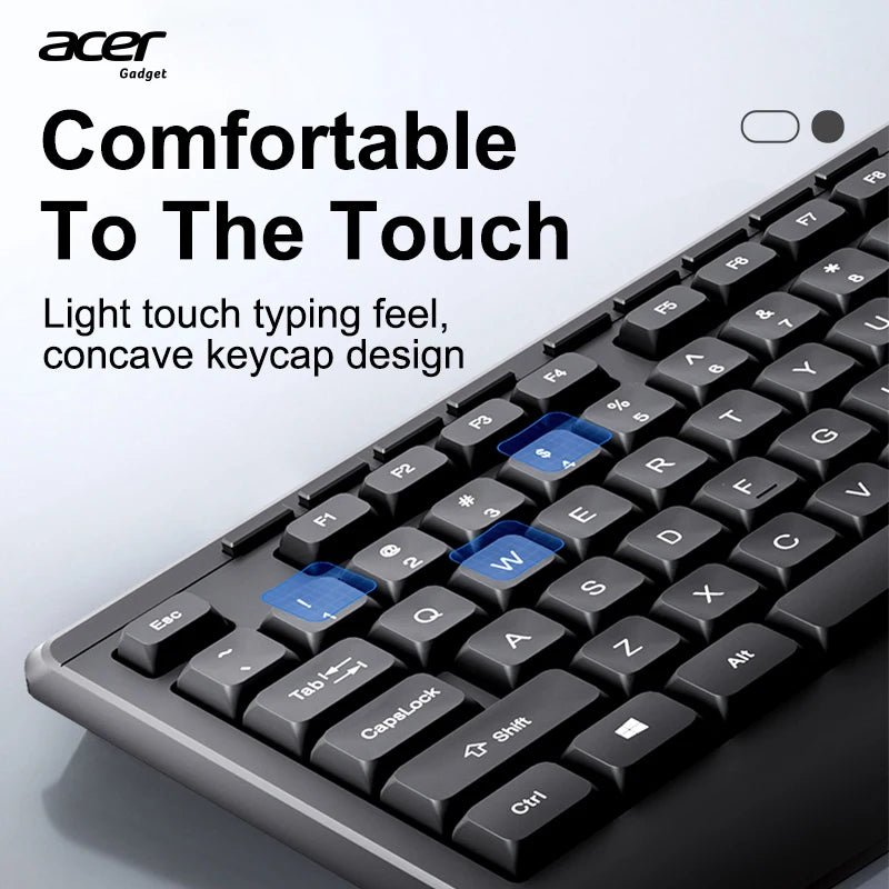 Acer OCC313 Wireless Keyboard and Mouse Combo – 2.4GHz Plug & Play Office Set with Responsive Tracking & Long Battery Life