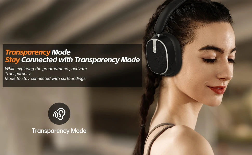 Wireless ANC Over-Ear Bluetooth Headphones – Active Noise Cancelling, Hi-Res Audio, Deep Bass & 50H Playtime