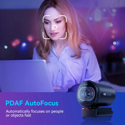 EMEET S600 4K Streaming Webcam – 1080P 60FPS USB Camera with Autofocus, Dual Microphones, AI Noise Reduction for YouTube, TikTok & Live Streaming