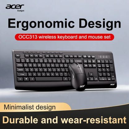 Acer OCC313 Wireless Keyboard and Mouse Combo – 2.4GHz Plug & Play Office Set with Responsive Tracking & Long Battery Life