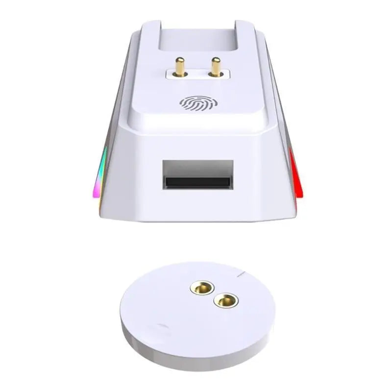 31BA ABS Magnetic Mouse Charging Dock – Secure Attachment Desktop Charging Stand, Aesthetic Wireless Mouse Charger