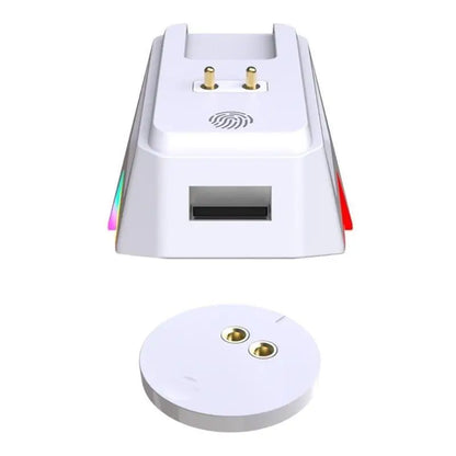 31BA ABS Magnetic Mouse Charging Dock – Secure Attachment Desktop Charging Stand, Aesthetic Wireless Mouse Charger