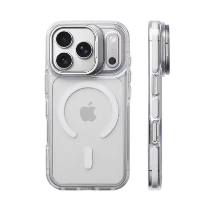 Luxury Magnetic Shockproof Clear Case for iPhone 17/16/15/14/13/12 Pro Max Plus – MagSafe Compatible with Lens Protection & Kickstand
