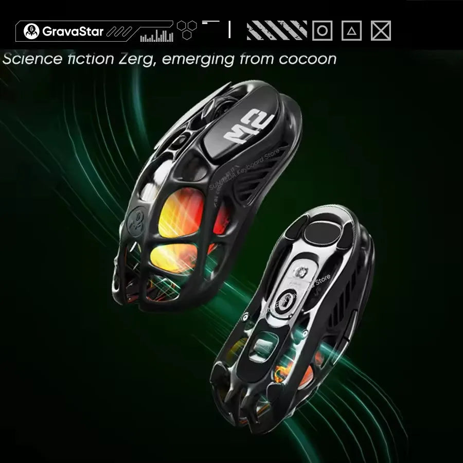 GravaStar M1/M2 Wireless Gaming Mouse – PAW3395 Sensor, 4K Polling, 26000 DPI, Magnesium Alloy Ultra-Light RGB Mouse