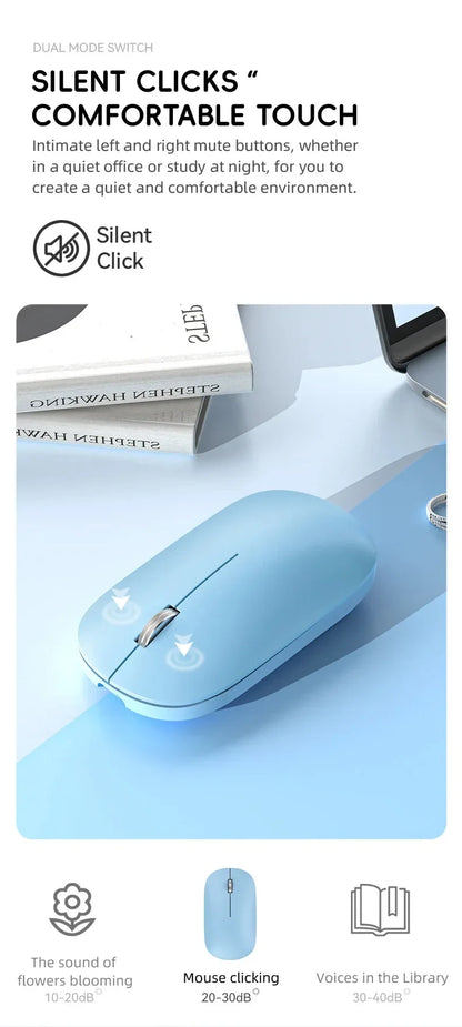 Lenovo Wireless Mouse | Type-C Fast Charging | Silent Click | Dual-Mode 2.4G + Bluetooth | Multi-Device | 4 Adjustable DPI