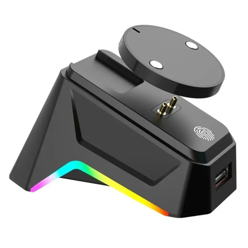 31BA ABS Magnetic Mouse Charging Dock – Secure Attachment Desktop Charging Stand, Aesthetic Wireless Mouse Charger