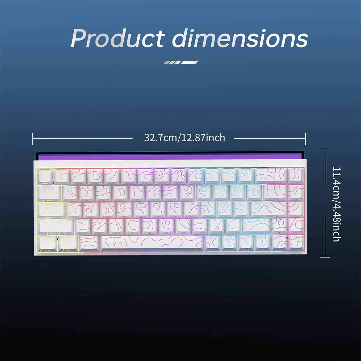 Compact 68-Key Gaming Keyboard | Red Switch | Side-Printed Keycaps | RGB Backlit | Wired