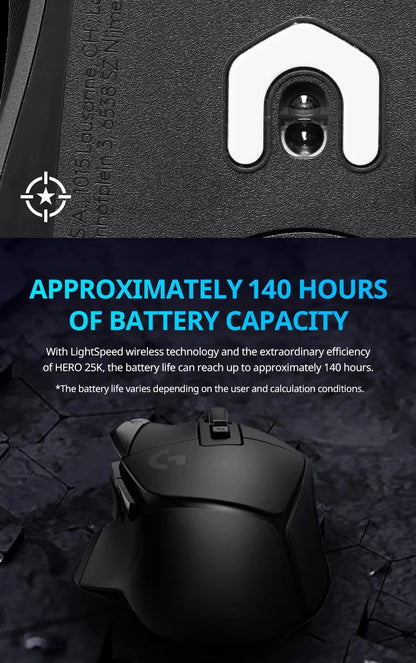 Logitech G502 X LIGHTSPEED Wireless Gaming Mouse – HERO Sensor, Hybrid Switches & Long Battery Life