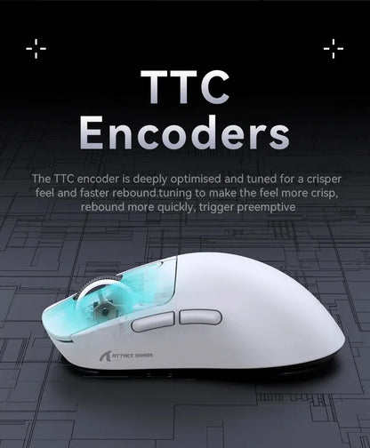 ATTACK SHARK X3 / X3 Pro Wireless Gaming Mouse – PAW3395 26K DPI Tri-Mode Ultra-Light Gaming Mouse