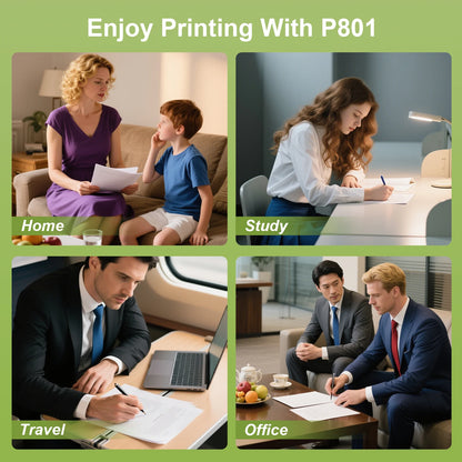 LT-P10 A4 Portable Thermal Printer – Bluetooth Inkless Business Travel Printer with Rechargeable Battery