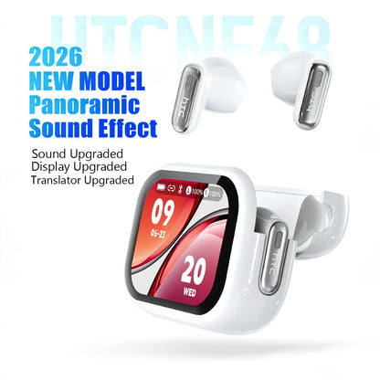 HTC NE68 Wireless Bluetooth Earbuds with HD Audio, 30-Hour Battery & Multi-Language Support